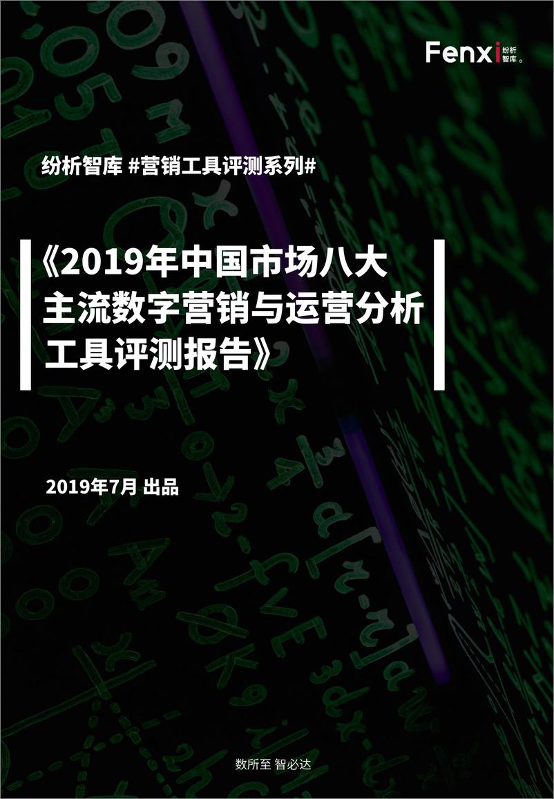 《2019年中国市场八大主流数字营销与运营分析工具评测报告-纷析智库-2019.7-53页》 - 第1页预览图