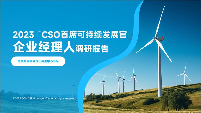 《2023「CSO首席可持续官」企业经理人调研报告》 - 第1页预览图