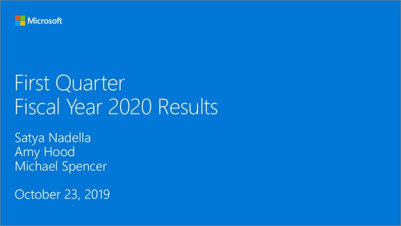 《2020财年Q1微软财报（英文）-2019.10.23-21页》 - 第1页预览图