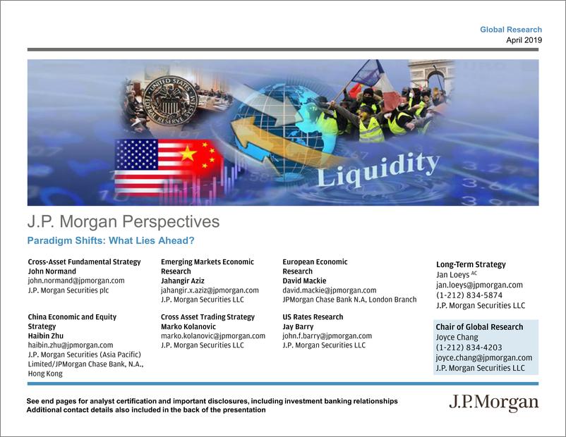 《J.P. 摩根-全球-宏观策略-范式转变：未来会发生什么？-2019.4-52页》 - 第1页预览图