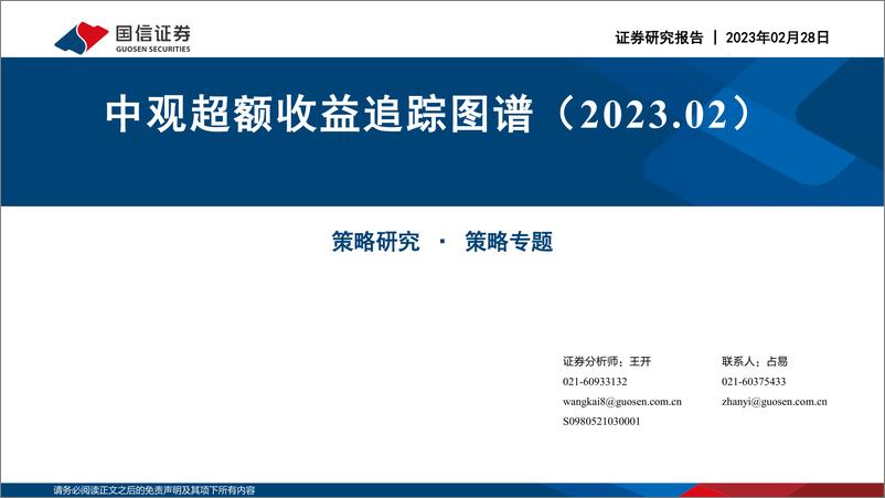 《策略专题：中观超额收益追踪图谱-20230228-国信证券-53页》 - 第1页预览图