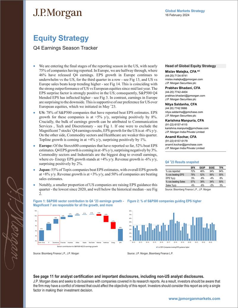 《JPMorgan-Equity Strategy Q4 Earnings Season Tracker-106555031》 - 第1页预览图