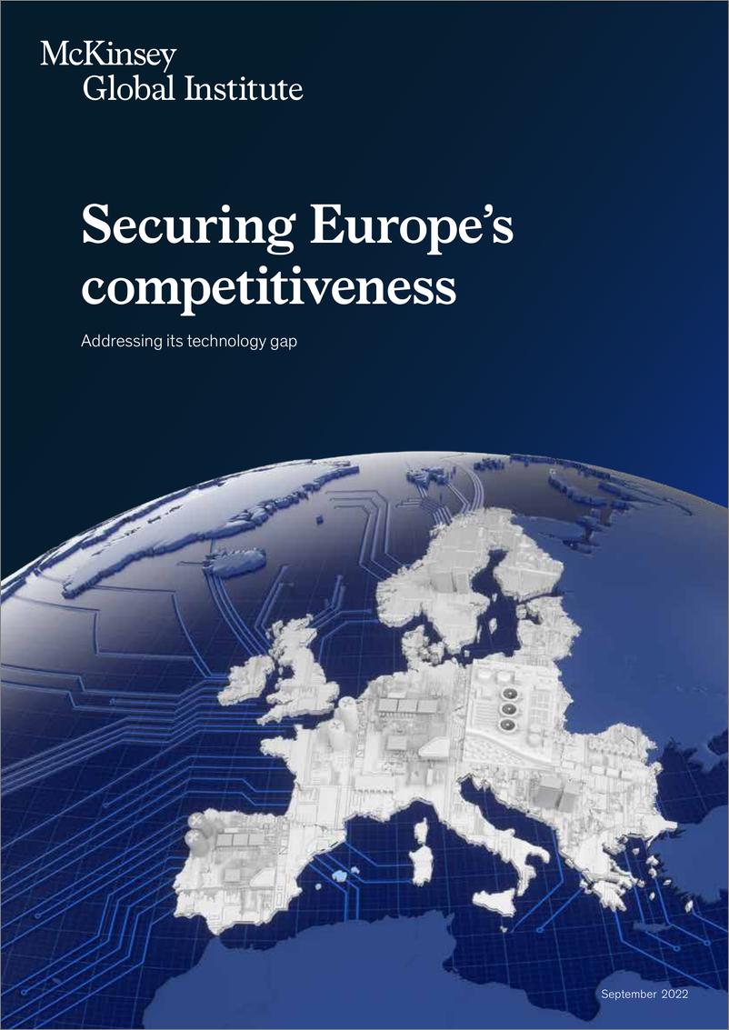 《麦肯锡+确保欧洲的竞争力：解决其技术差距-124页》 - 第1页预览图