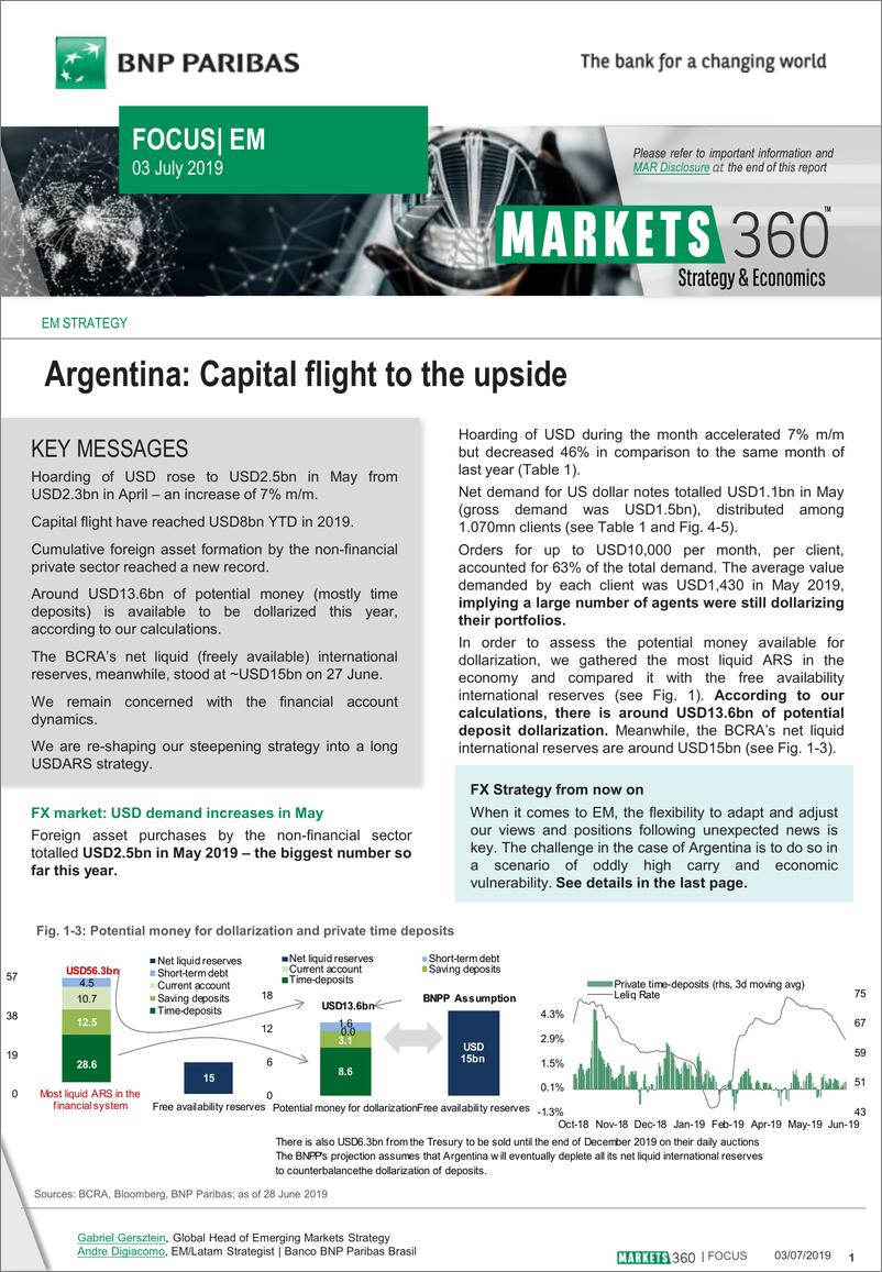 《巴黎银行-新兴市场-投资策略-阿根廷：资本流向上升-20190703-10页》 - 第1页预览图