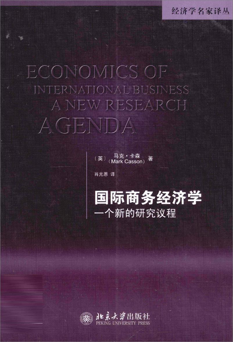 电子书-《国际商务经济学：一个新的研究议程》-296页 - 第1页预览图