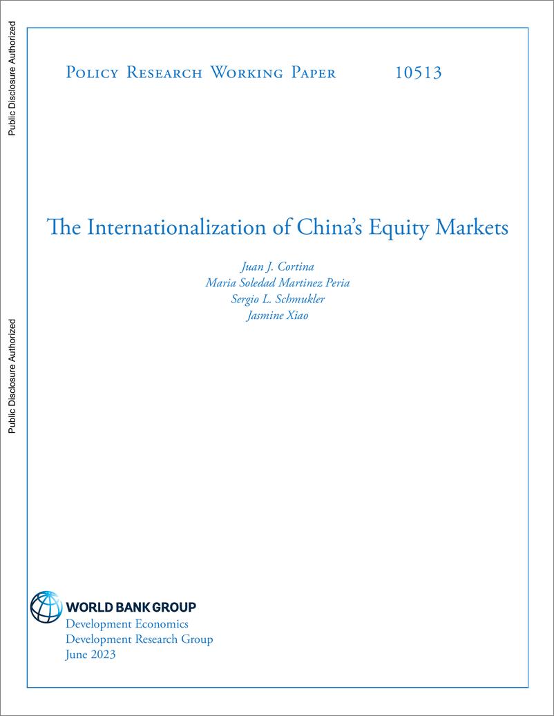 《世界银行-中国股票市场的国际化（英）-2023.6-66页》 - 第1页预览图