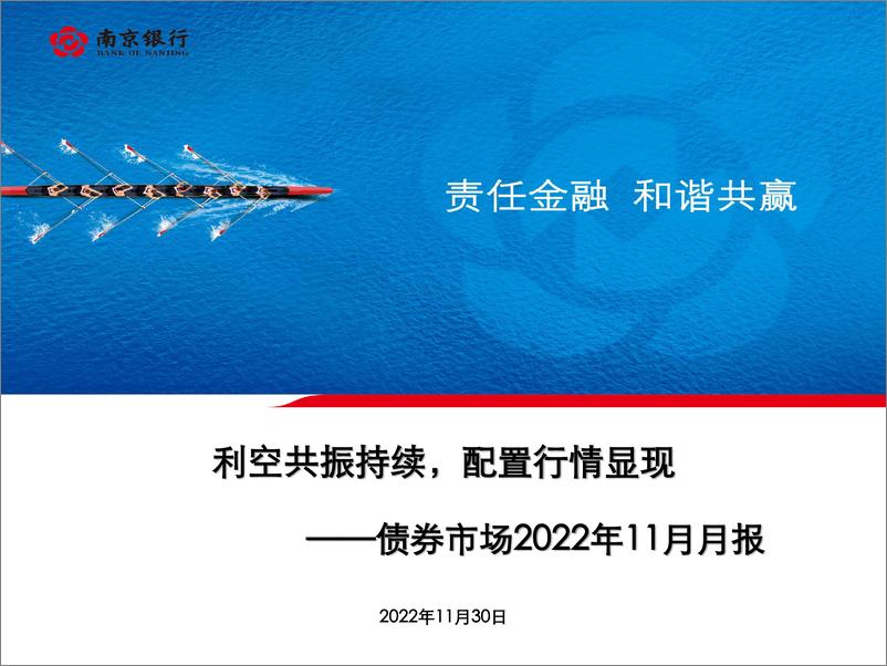 《债券市场2022年11月月报：利空共振持续，配置行情显现-20221130-南京银行-79页》 - 第1页预览图