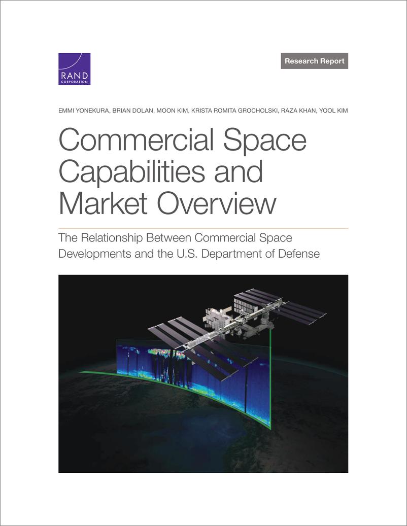 《商业空间能力和市场概述：商业空间开发与美国国防部之间的关系（英）-兰德-2022.4-90页》 - 第1页预览图