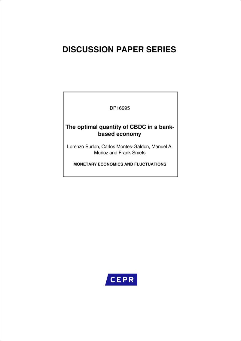 《CEPR-探索CBDC的最优流通量（英）-60页-WN9》 - 第1页预览图