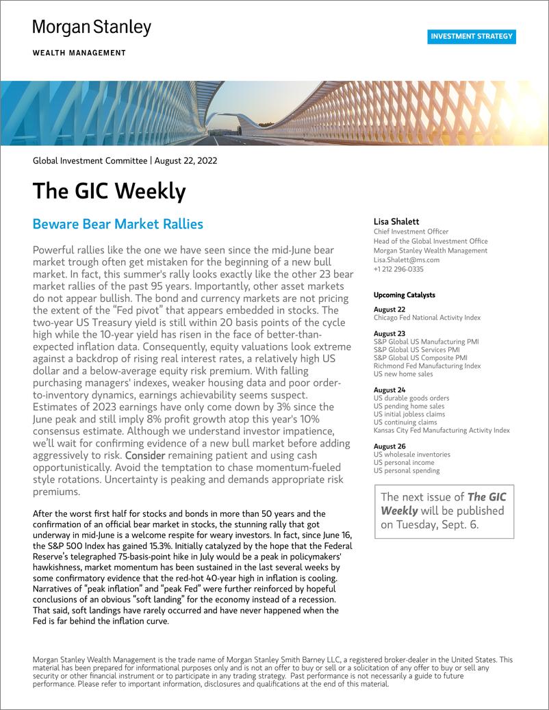 《The GIC Weekly-Beware Bear Market Rallies》 - 第1页预览图