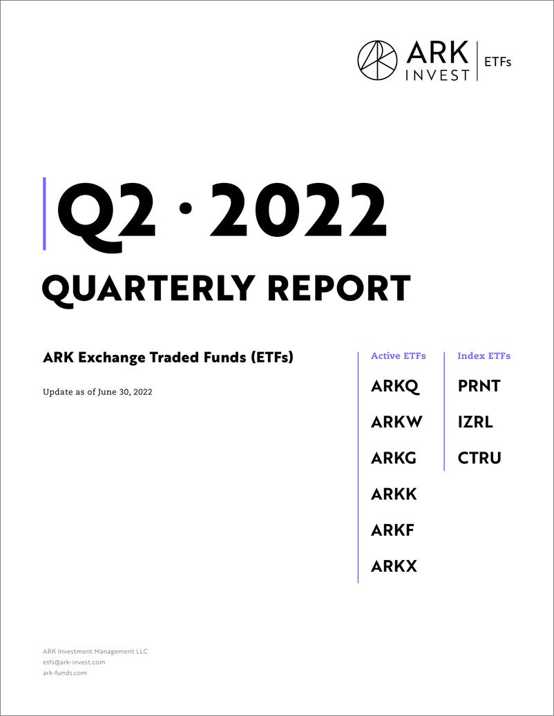 《ARK（木头姐姐）：2022Q2ARK ETF基金投资分析-17页》 - 第1页预览图