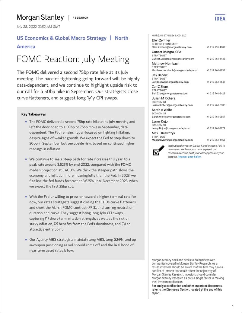 《US Economics & Global Macro Strategy-FOMC Reaction - July Meeting》 - 第1页预览图