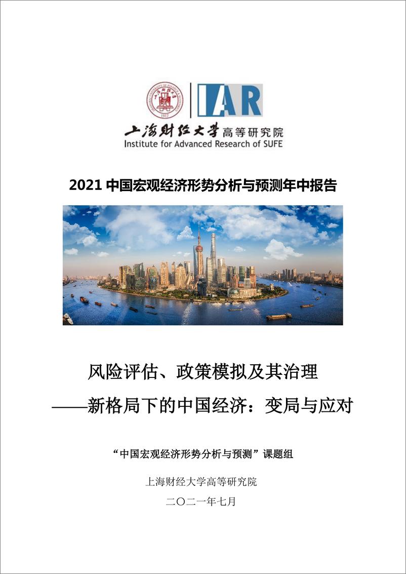 《季度报告-2021-2-风险评估、政策模拟及其治理——新格局下的中国经济：变局与应对》 - 第1页预览图