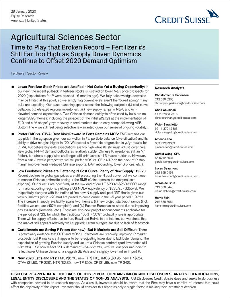 《瑞信-美股-农业行业-农业科技行业：化肥价格依然太高-2020.1.28-43页》 - 第1页预览图