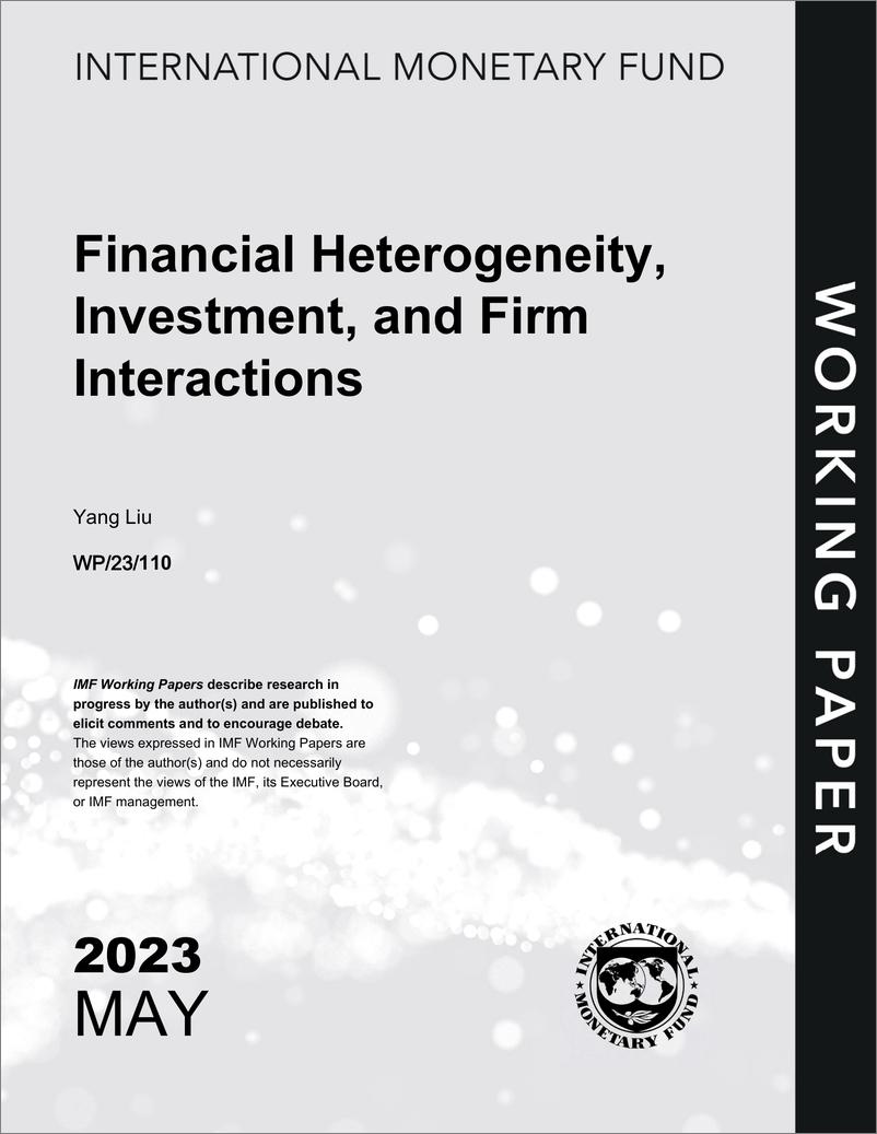 《IMF-金融异质性、投资与企业互动（英）-2023.5-41页》 - 第1页预览图