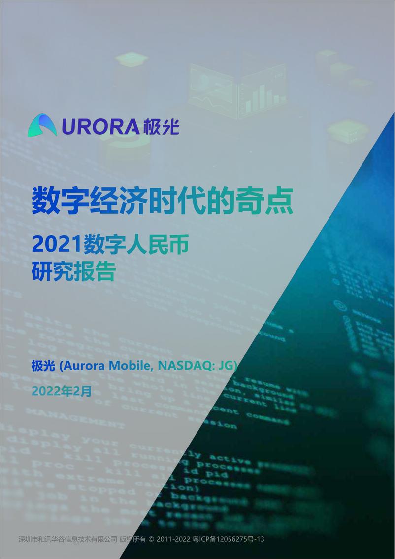 《2021年数字人民币研究报告：数字经济时代的奇点-极光》 - 第1页预览图