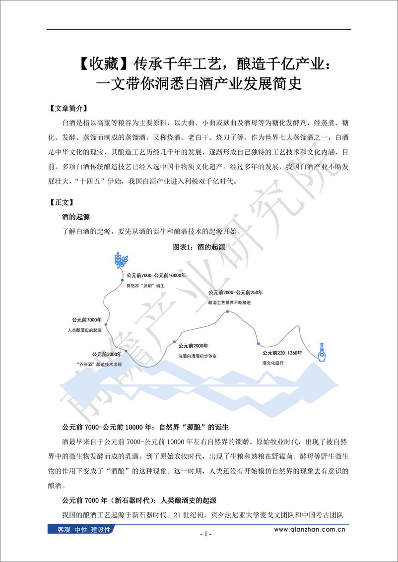 《白酒产业简史-9页》 - 第1页预览图