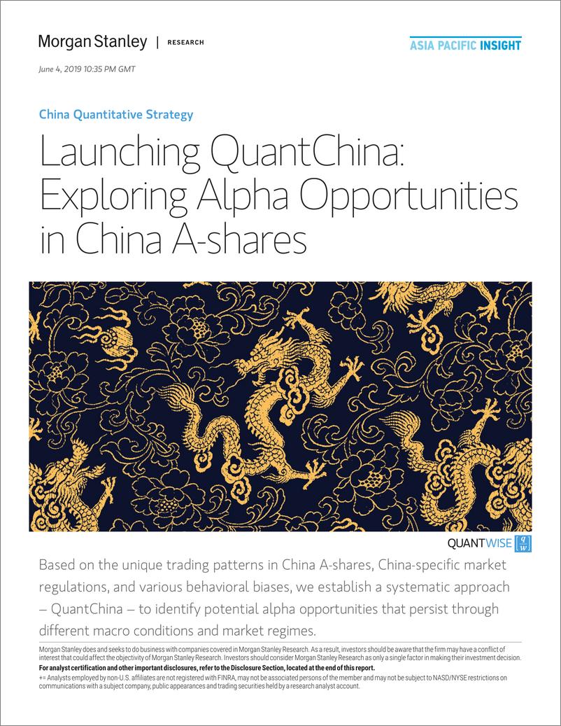 《摩根士丹利-中国-量化策略-中国量化策略：探索中国A股的阿尔法机会-2019.6.4-65页》 - 第1页预览图