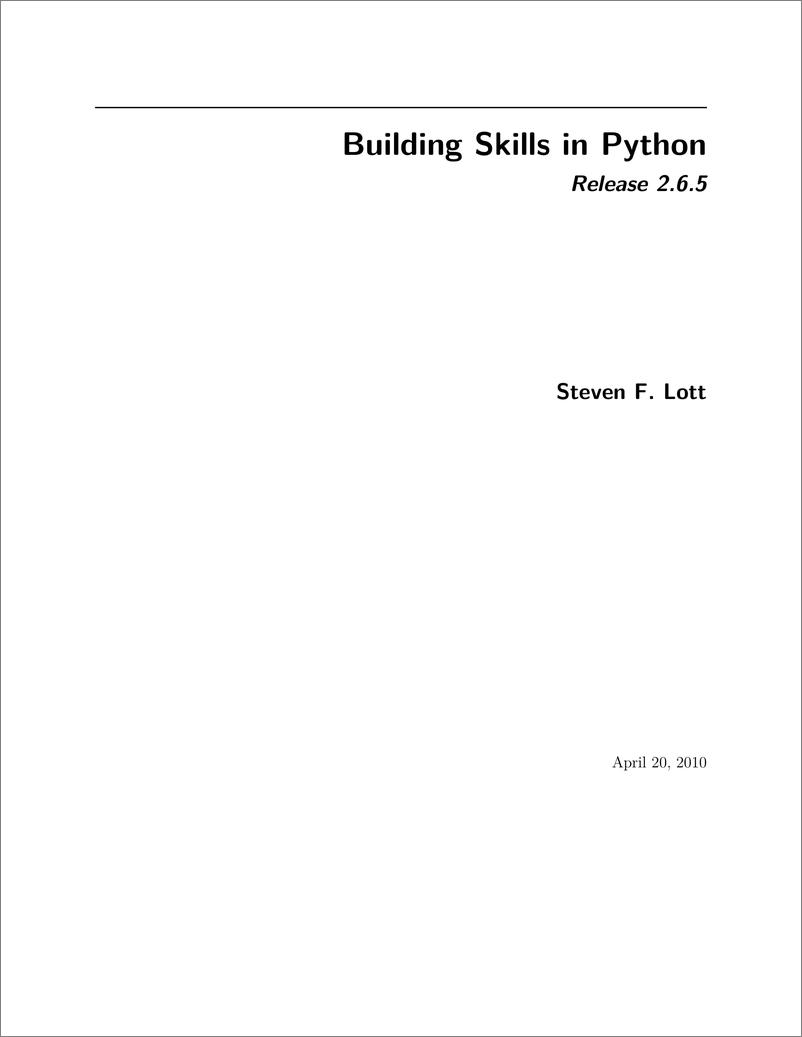 《Building Skills in Python》 - 第1页预览图