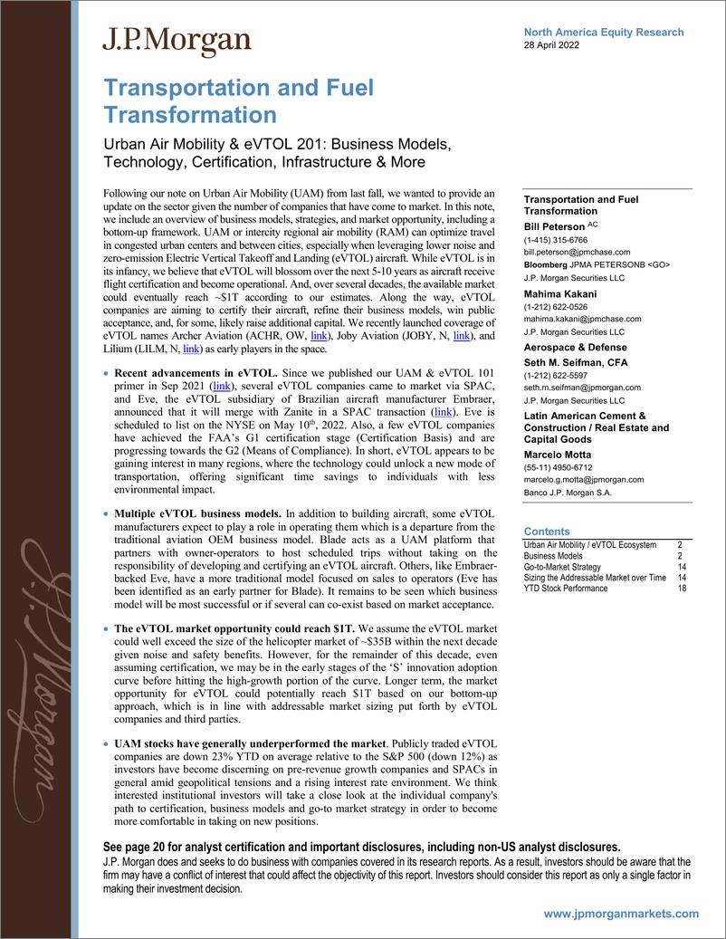 《J.P. 摩根-美股运输与燃料转化行业-商业模式、技术、认证、基础设施等-2022.4.28-24页》 - 第1页预览图