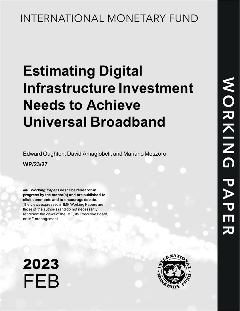 《IMF-估算实现通用宽带所需的数字基础设施投资（英）-2023.2-34页》 - 第1页预览图