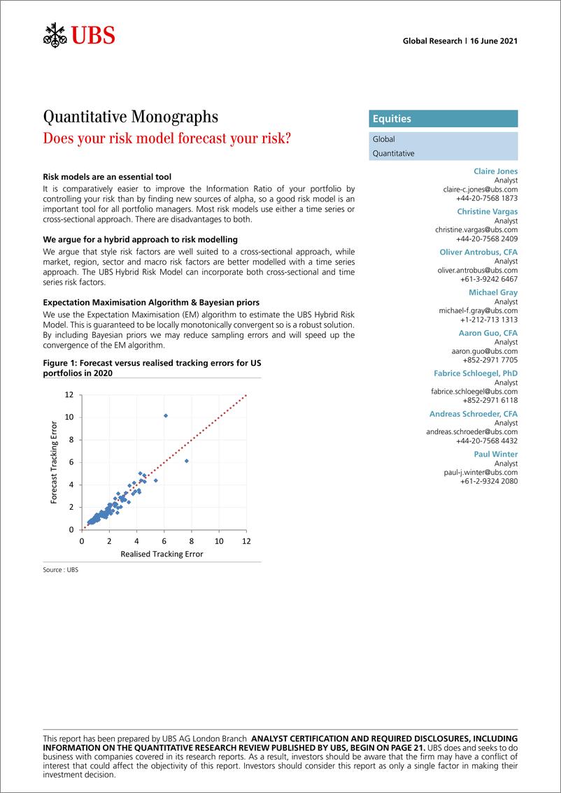 《瑞银-全球量化策略：你的风险模型能预测你的风险吗？-2021.6.16-25页》 - 第1页预览图
