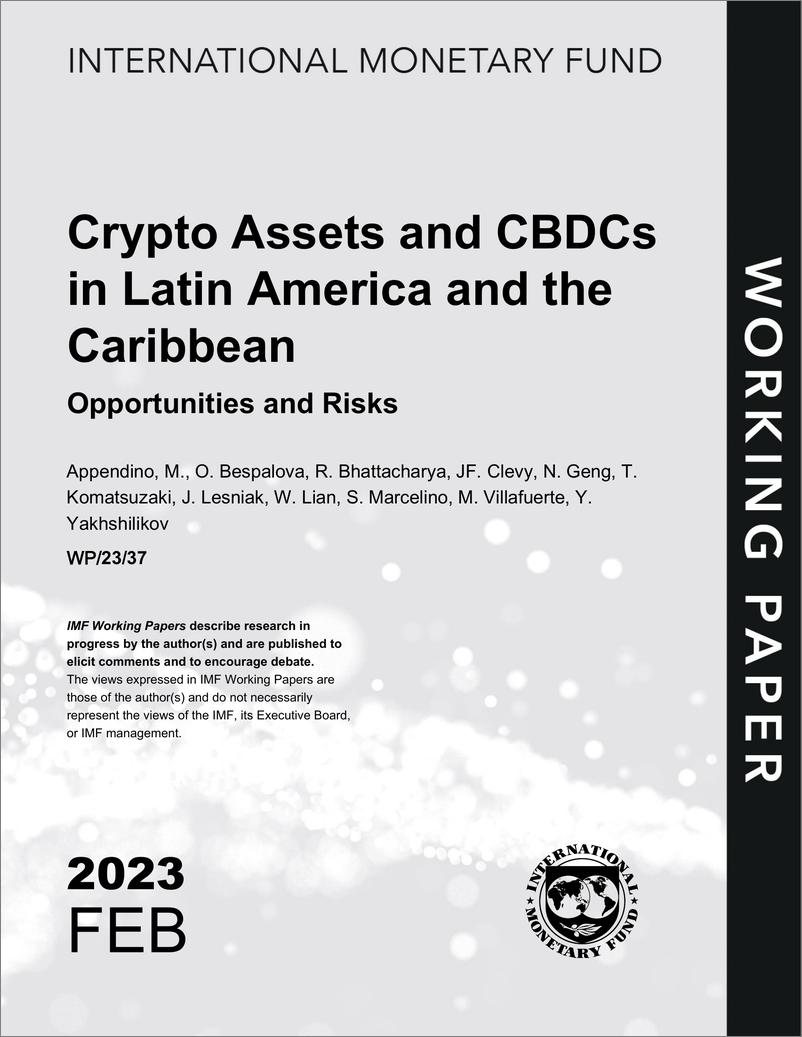 《IMF-拉丁美洲和加勒比地区的加密资产和CBDC：机遇与风险（英）-2023.2-42页》 - 第1页预览图