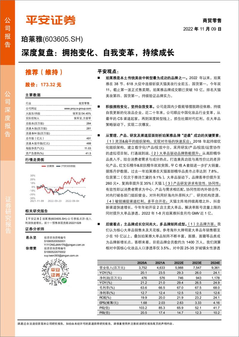 《珀莱雅-603605-深度复盘：拥抱变化、自我变革，持续成长》 - 第1页预览图