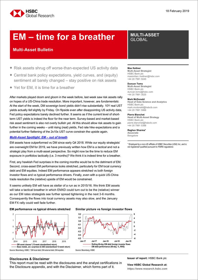 《汇丰银行-新兴市场-投资策略-新兴市场多资产策略：是时候休息了-2019.2-23页》 - 第1页预览图