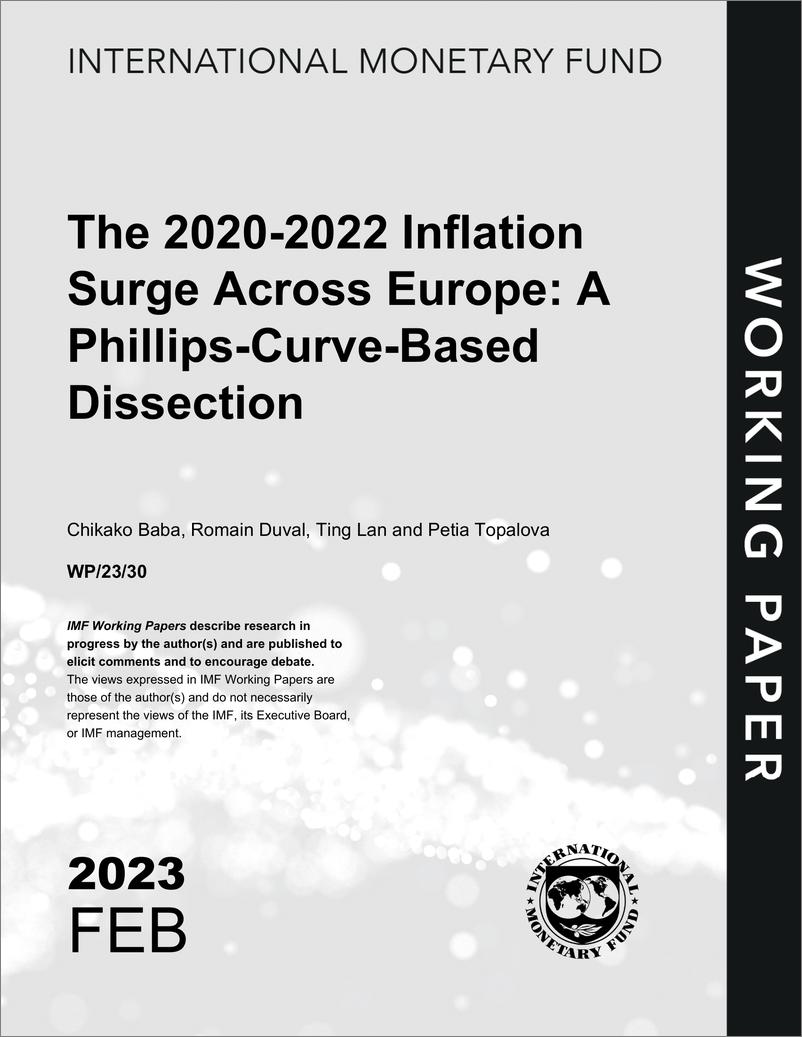 《IMF-2020-2022年欧洲通胀飙升：基于菲利普斯曲线的剖析（英）-2023.2-25页》 - 第1页预览图