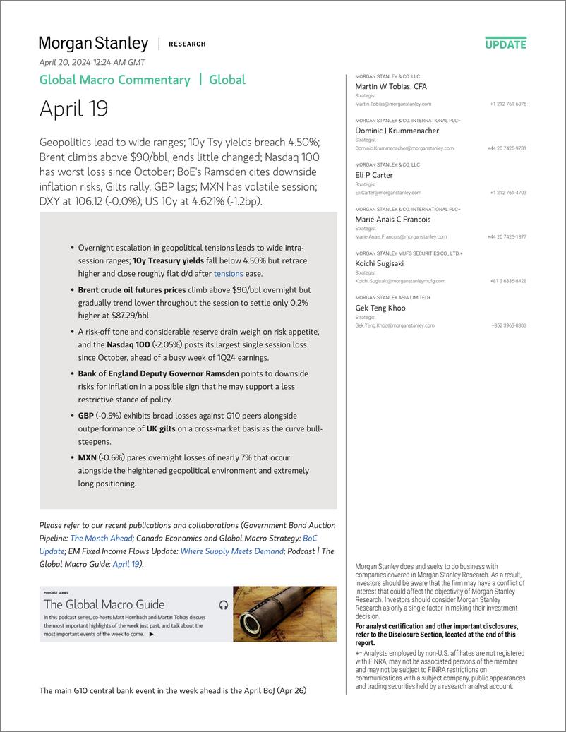 《Morgan Stanley Fixed-Global Macro Commentary April 19-107709800》 - 第1页预览图