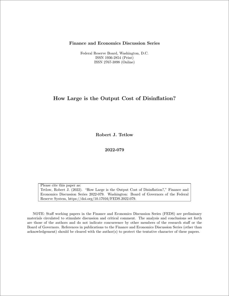 《美联储-通货紧缩的产出成本有多大？（英）-2022.11-25页》 - 第1页预览图