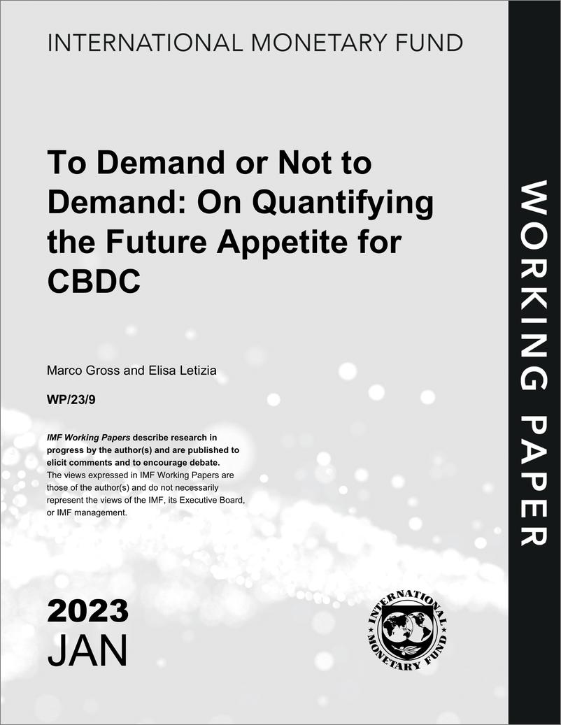 《IMF-需求还是不需求：量化CBDC的未来需求（英）-2023.1-55页》 - 第1页预览图