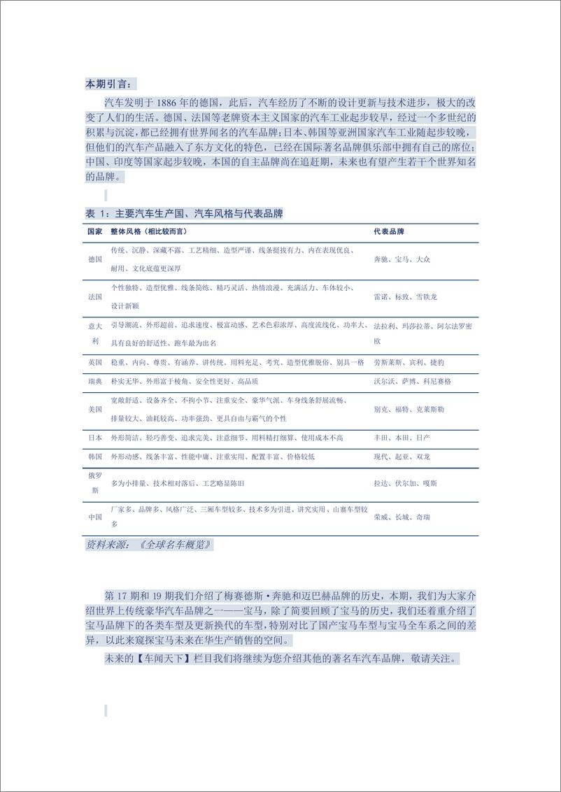 《（汽车）中信证券-车闻天下第22期-世界汽车品牌之三 宝马》 - 第1页预览图