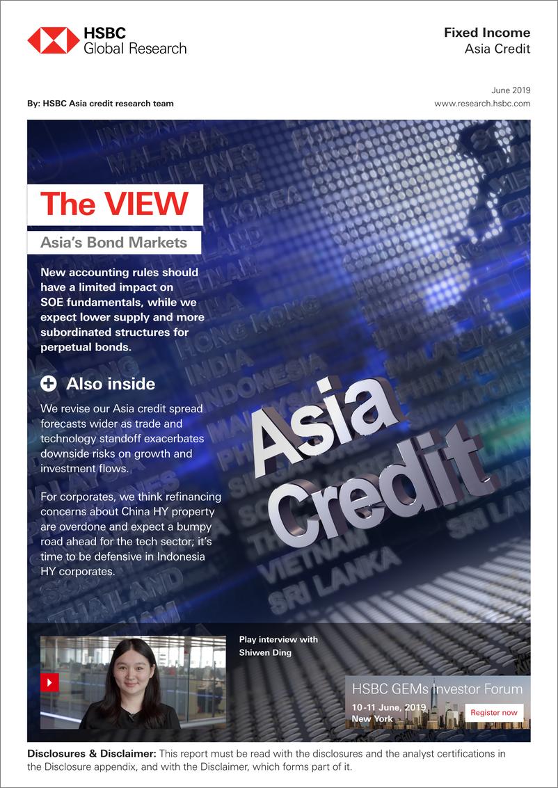 《汇丰银行-亚洲地区-信贷策略-亚洲债券市场观察-2019.6-187页》 - 第1页预览图