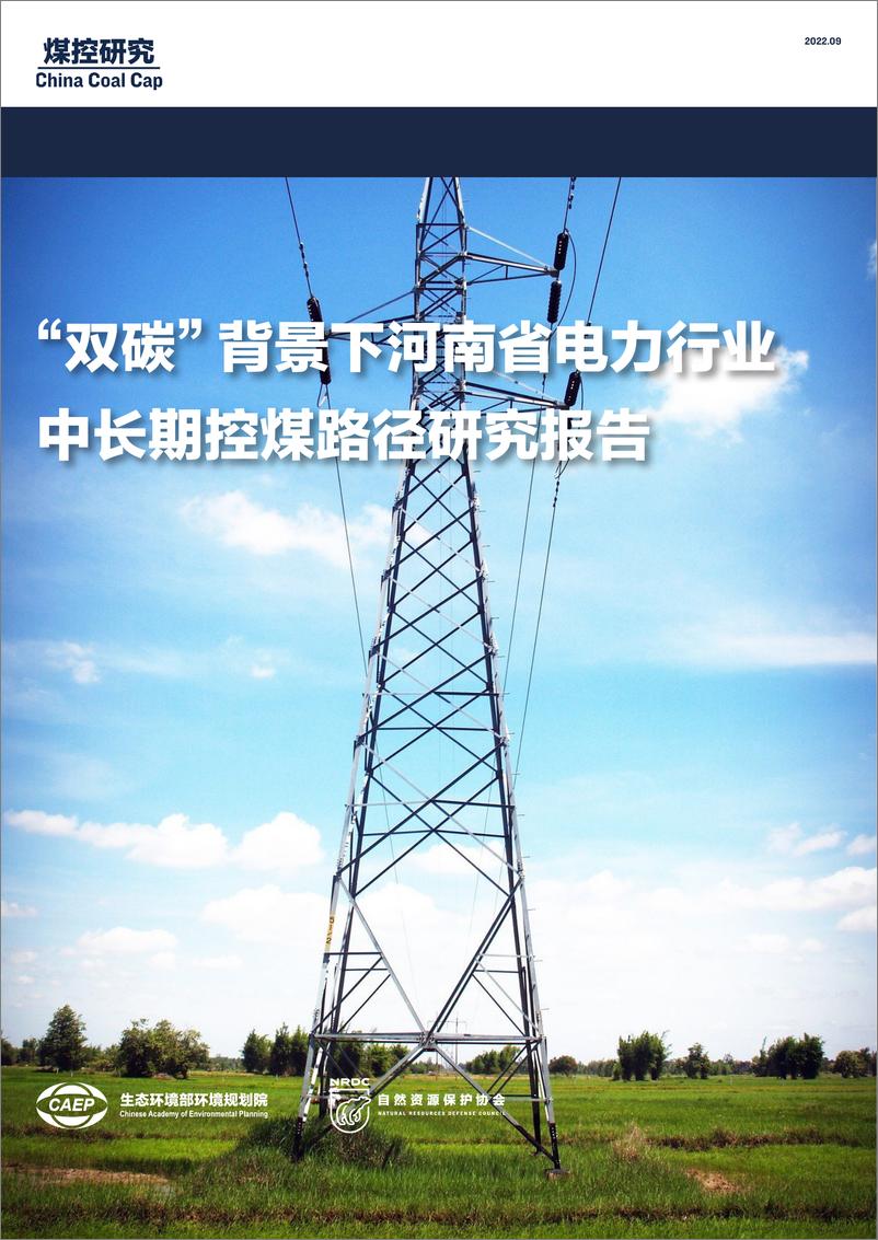 《“双碳”背景下河南省电力行业中长期控煤路径研究报告》 - 第1页预览图