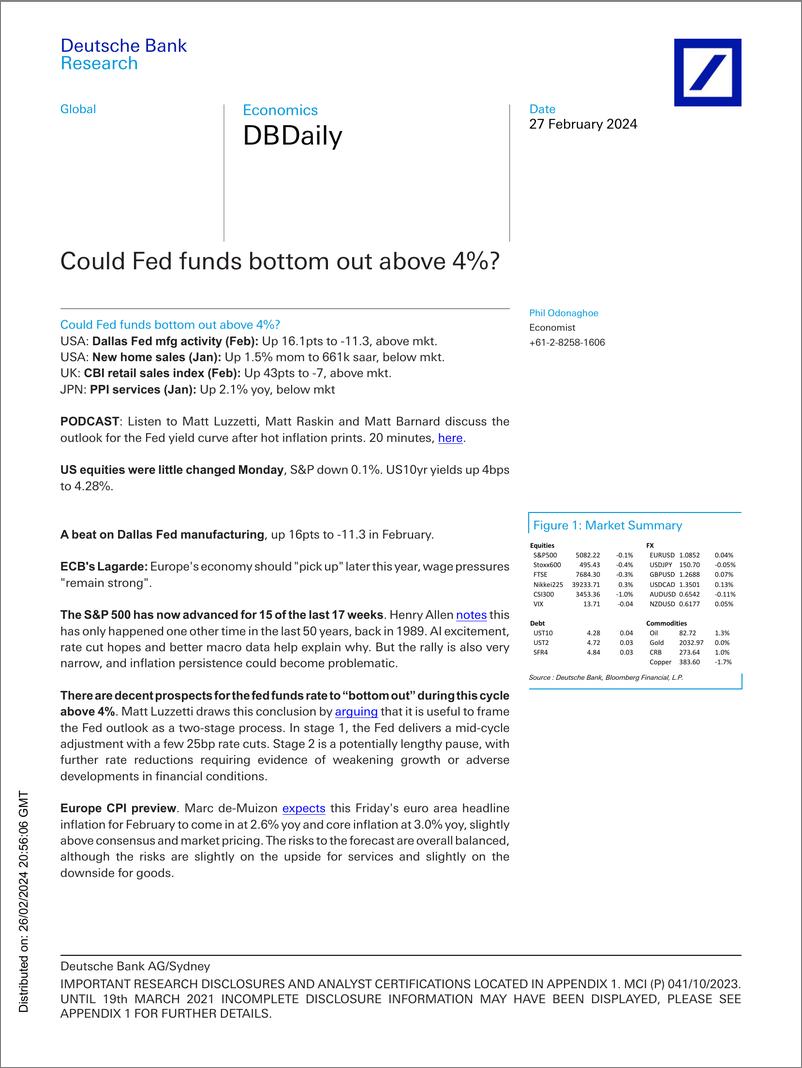 《Deutsche Bank-DBDaily Could Fed funds bottom out above 4-106713181》 - 第1页预览图