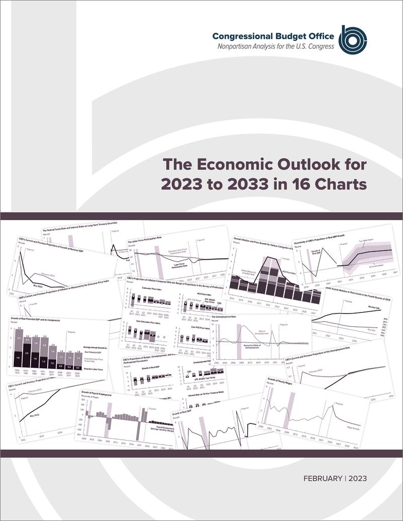 《国会预算办公室-美国2023年至2033年的经济展望（英）-2023.2-21页》 - 第1页预览图