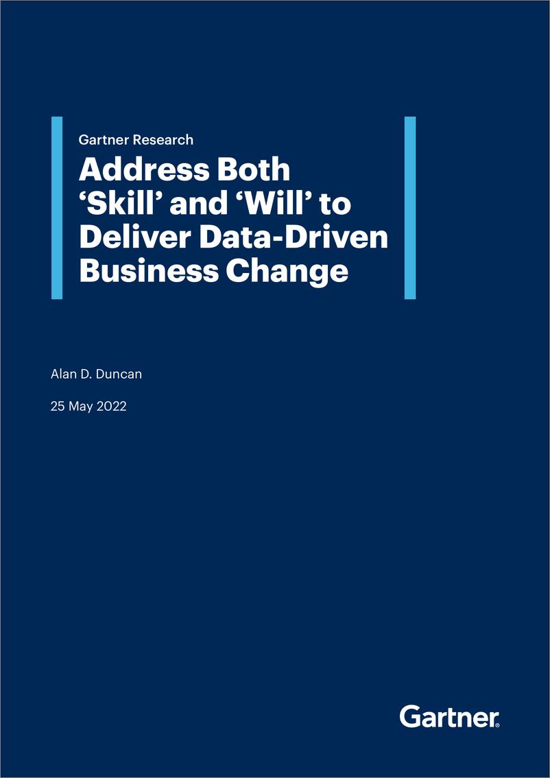 《Gartner -解决数据驱动业务变革的“技能”和“意愿（英）-2022.12-19页》 - 第1页预览图