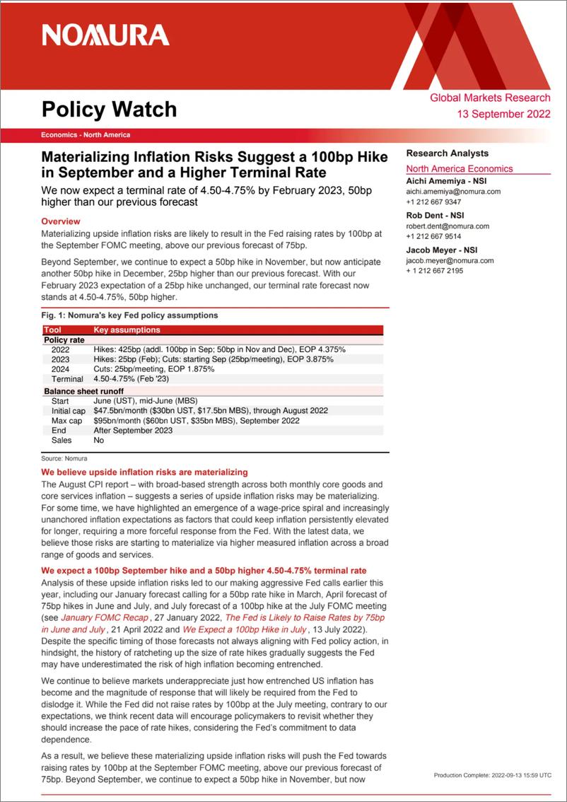 《Nomura-policy watch-100bp hike》 - 第1页预览图