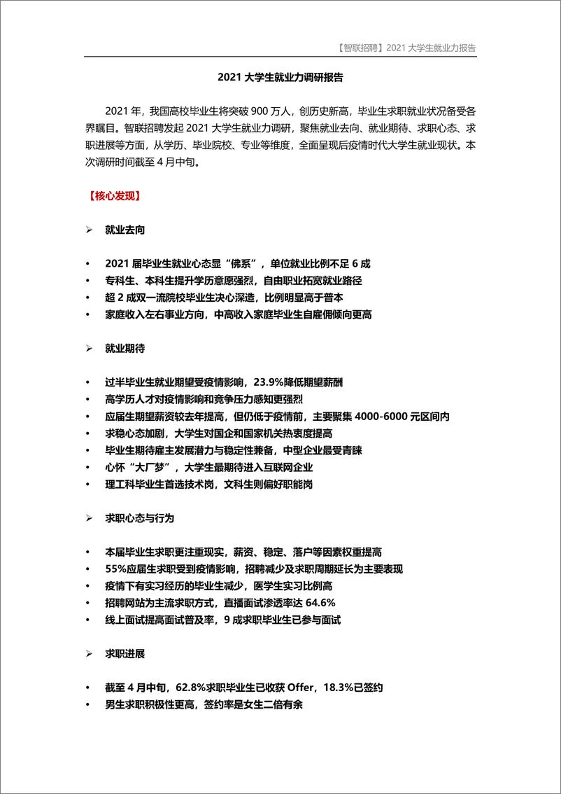 《【智联招聘】2021大学生就业力调研报告-22页》 - 第1页预览图