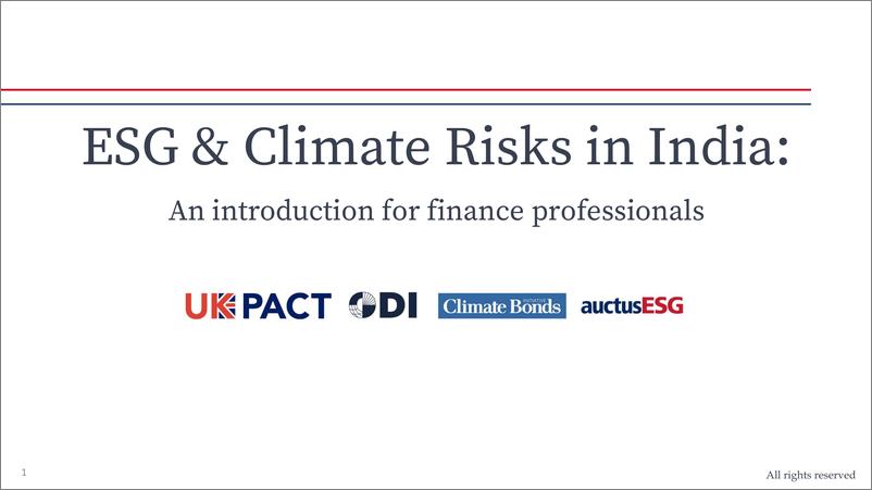 《海外发展研究所-ESG和印度的气候风险：金融专业人士介绍（英）-2022.3-168页》 - 第1页预览图
