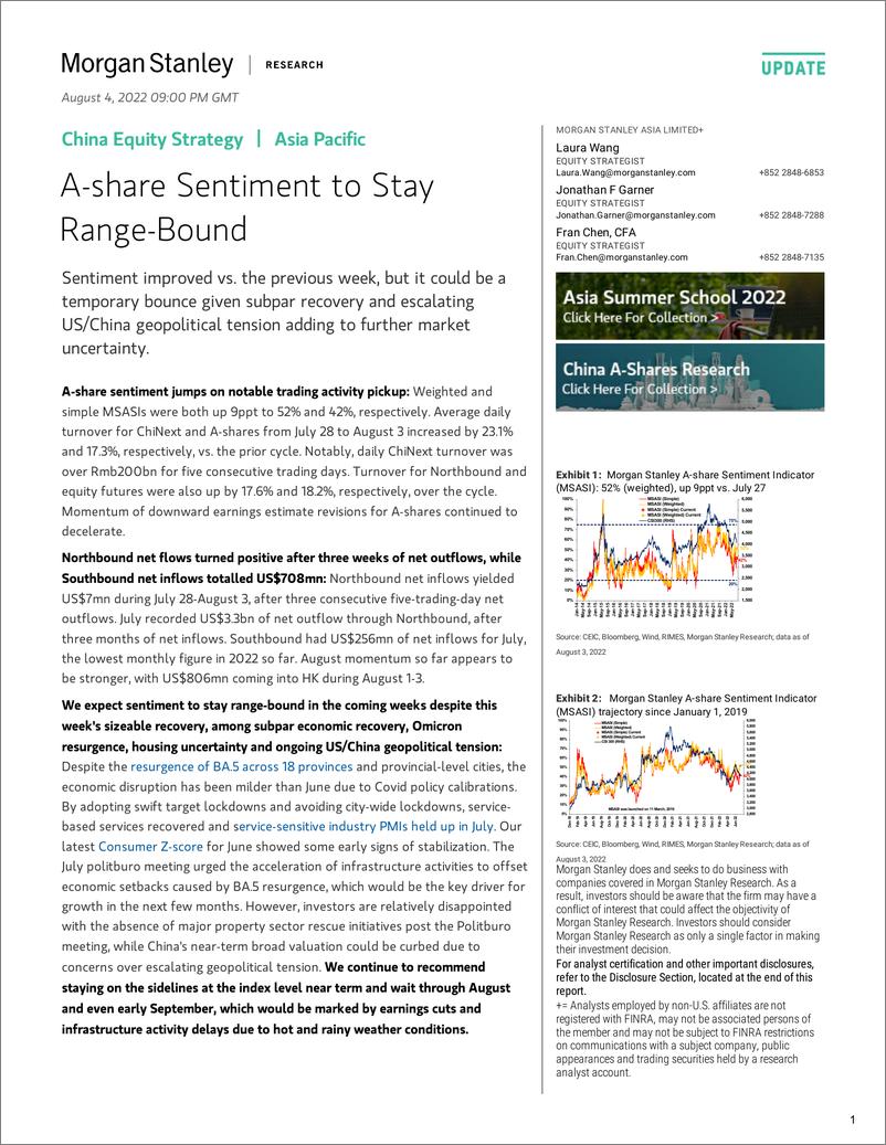 《China Equity Strategy A-share Sentiment to Stay Range-Bound...--04Aug》 - 第1页预览图