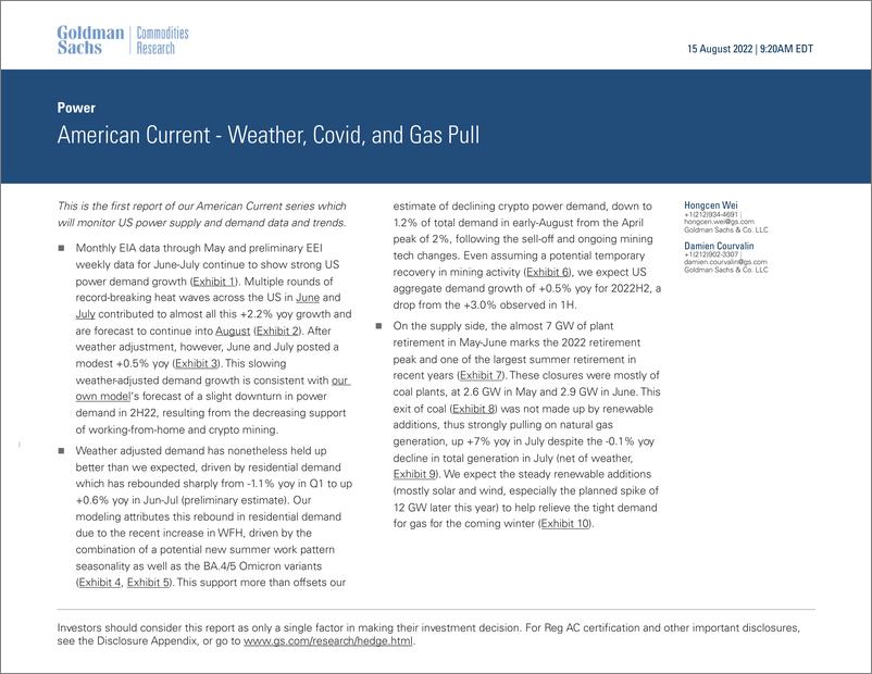 《Powe American Current - Weather, Covid, and Gas Pull(1)》 - 第1页预览图