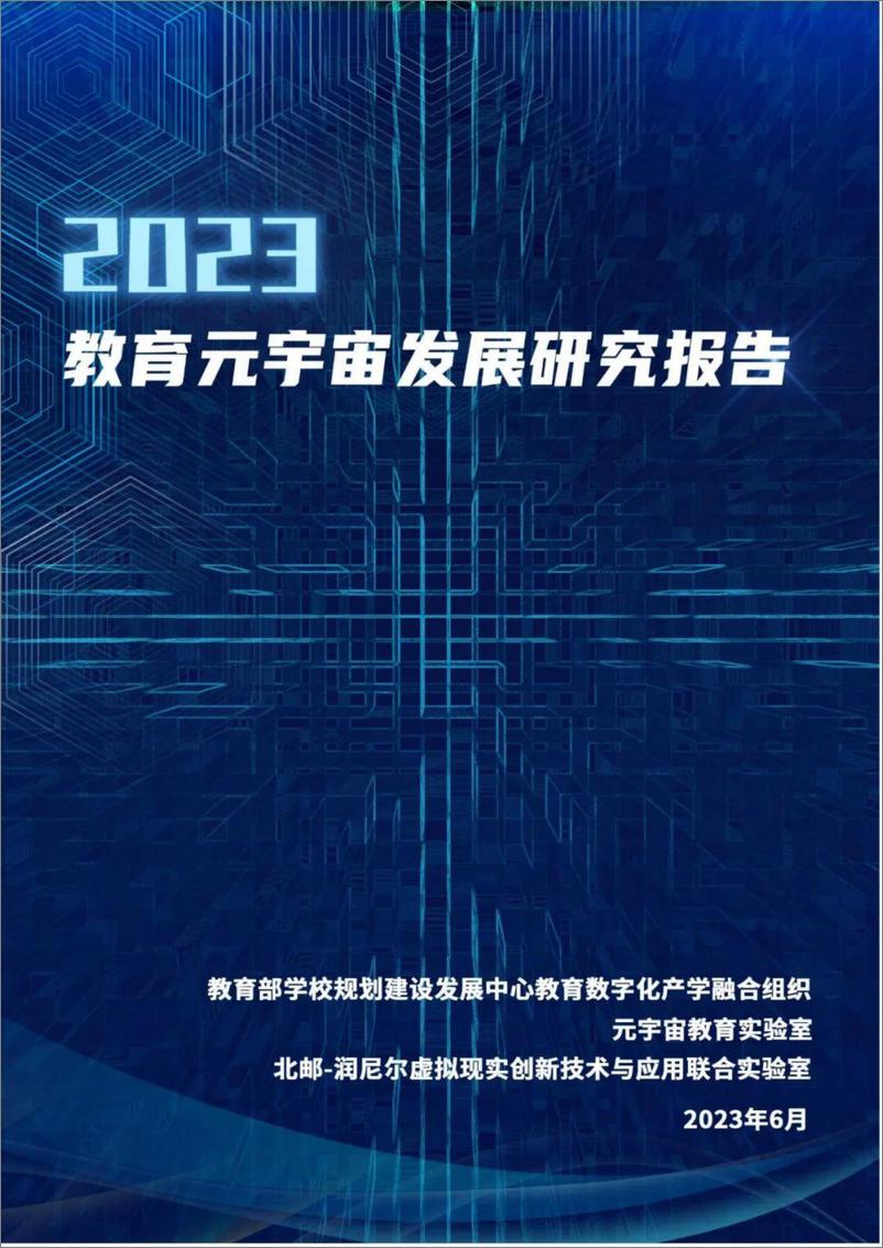 《2023教育元宇宙发展研究报告-133页》 - 第1页预览图