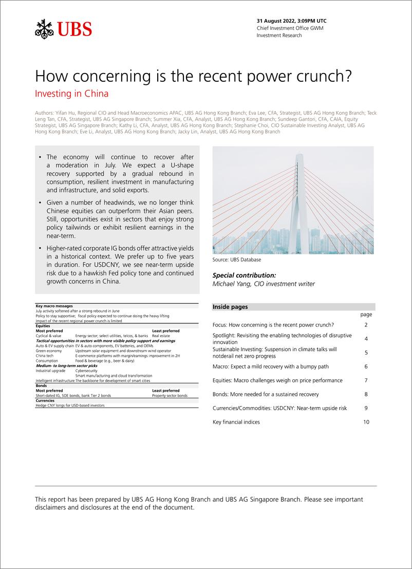 《UBInvesting in ChinHow concerning is the recent power crunch》 - 第1页预览图