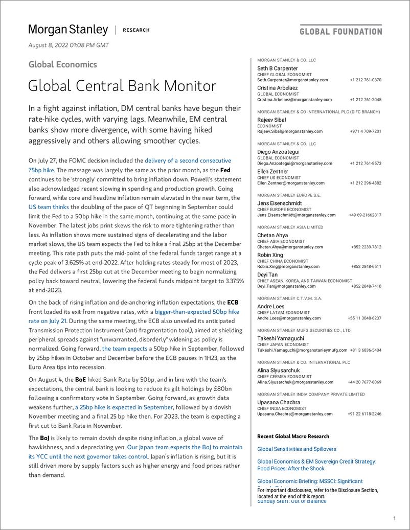 《Global Economics Global Central Bank Monitor》 - 第1页预览图