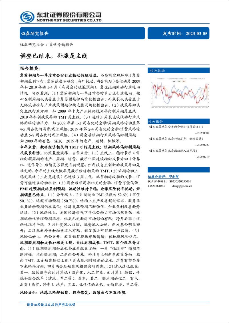 《调整已结束，补涨是主线-20230305-东北证券-22页》 - 第1页预览图