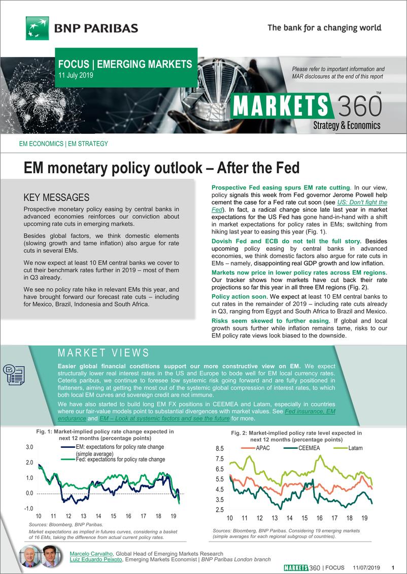 《巴黎银行-新兴市场-宏观策略-美联储之后的新兴市场货币政策展望-20190711-9页》 - 第1页预览图