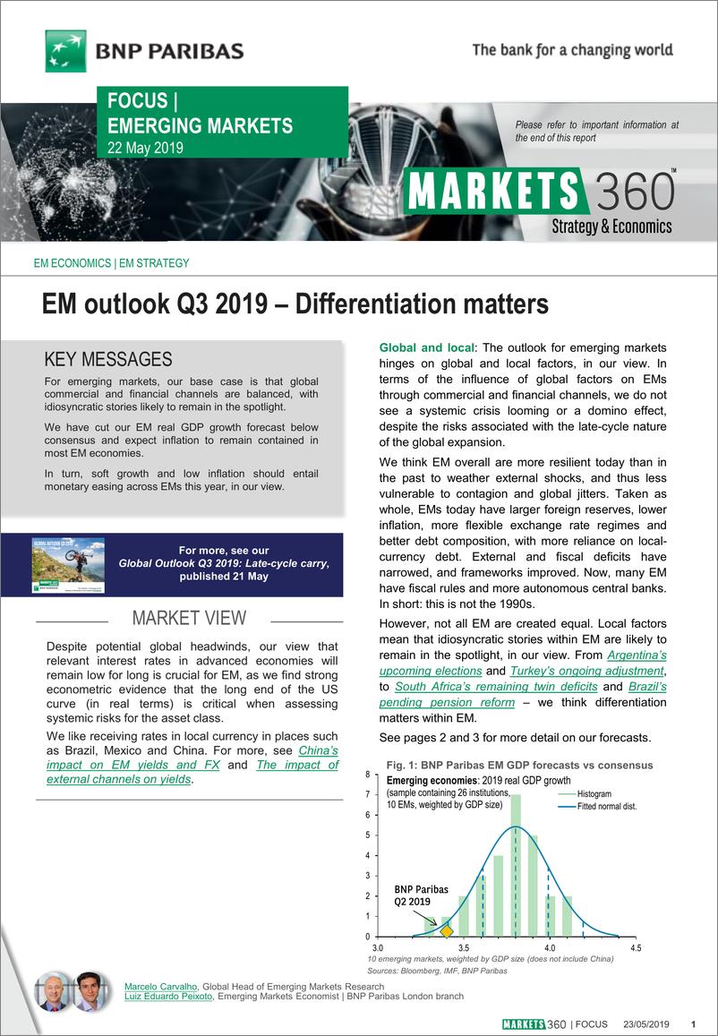 《巴黎银行-新兴市场-宏观策略-2019年Q3新兴市场展望：差异化问题-20190522-9页》 - 第1页预览图